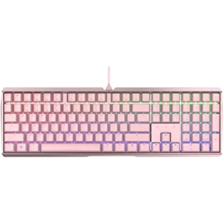 CHERRY MX Board 3.0 S, kabelgebundene Gaming-Tastatur mit RGB-Beleuchtung, Pan-Nordisches Layout (QWERTY), MX RED Switches, pink – Bild 1