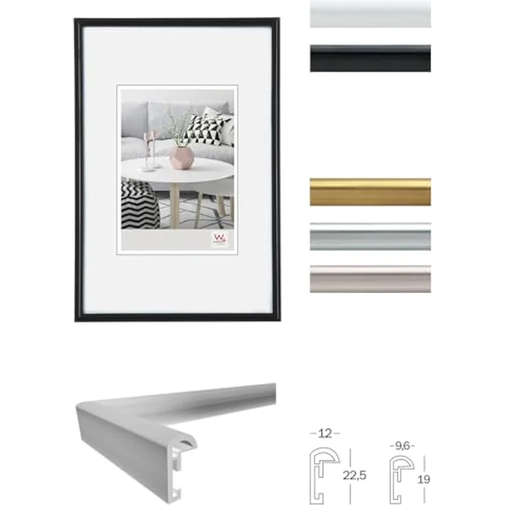 Walther Kunststoffrahmen KS824H Galeria 18x24cm silber – Bild 2