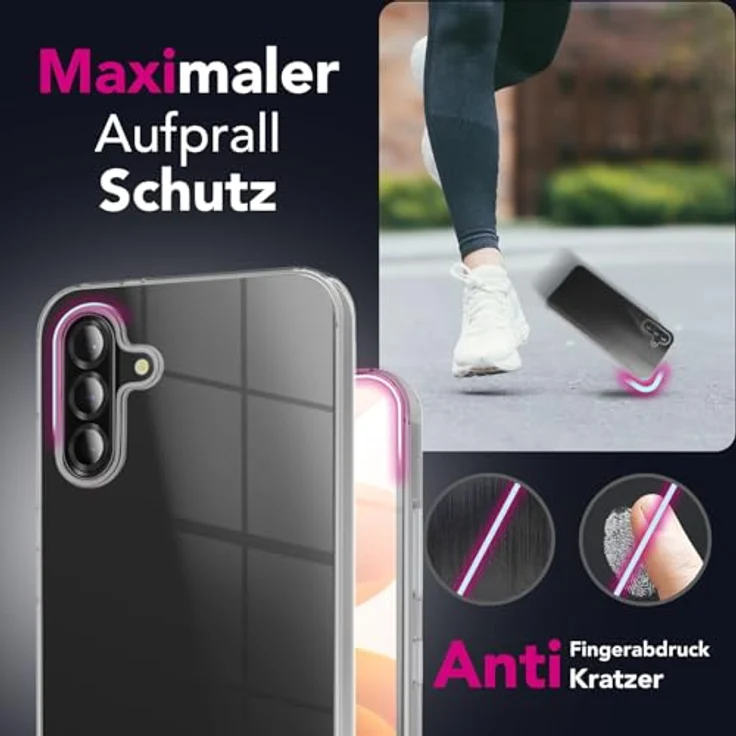 Nalia AirFlex Smartphone-Hülle für Samsung Galaxy A36/A56, Transparente TPU Silikon Hülle mit Anti-Gelb Effekt und Display- & Kameraschutz – Bild 2
