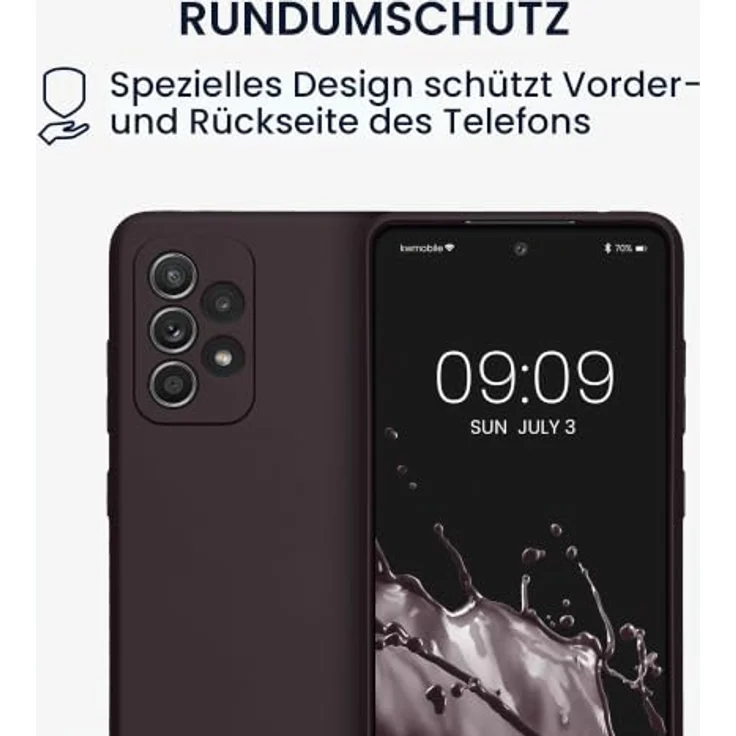 kwmobile Handyhülle für Samsung Galaxy A52/A52 5G/A52s 5G - weiche Silikon Case in Metallic Brombeere mit rutschfester und reißfester Schutzhülle – Bild 5