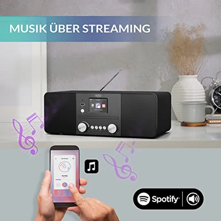XORO HMT 620 - All-in-One Stereo Internetradio mit CD-Player, DAB+/FM Radio, WLAN, Bluetooth, Spotify Connect, MP3 USB Player, Netzwerkstreaming, App Steuerung – Bild 4