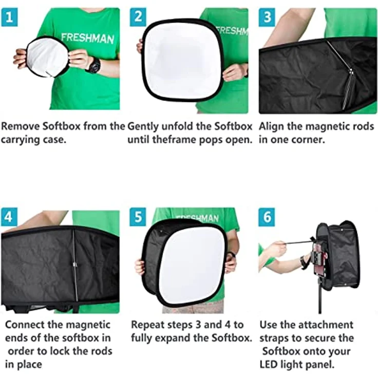 Neewer zusammenklappbare Softbox Diffusor für 660 LED Panel - Außen 16x6,9 Zoll, Innen 5,6x6,8 Zoll, mit Gurt Befestigung und Tragetasche für Fotostudio Portrait Video Aufnahmen - Preisvergleich – Bild 3