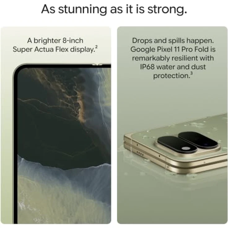 Google Pixel 11 Pro Fold, Smartphone ohne SIM-Lock, 256 GB Speicher, Olive, mit Google Tensor G6-Prozessor und 30-fachem Pro-Zoom – Bild 3