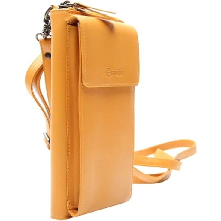 Esquire Peru Handytasche Leder, 10 cm x 4 cm x 18 cm, gelb aus 100% Leder – Bild 3