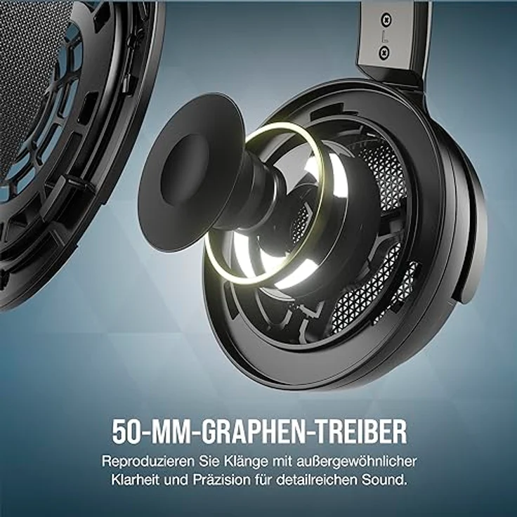 Corsair Virtuoso PRO Kabelgebundenes Open Back Gaming Headset - Abnehmbares Unidirektionales Mikrofon - 50mm Graphene Treiber - 20Hz-40 kHz Frequenzgang - Carbon – Bild 4