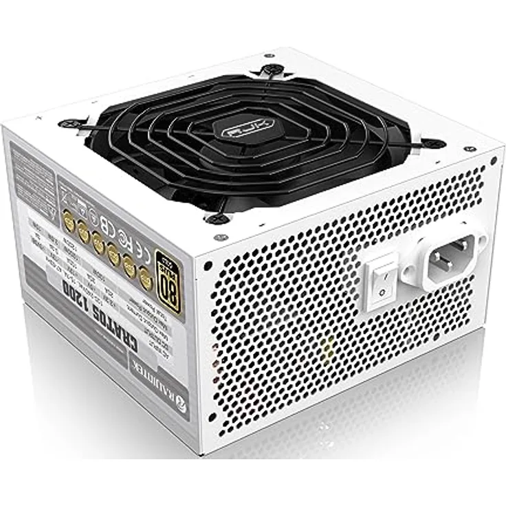 RAIJINTEK CRATOS 1200 WHITE, PC-Netzteil 80 PLUS Gold mit modularem Kabelmanagement und leiser Lüfterstoppfunktion