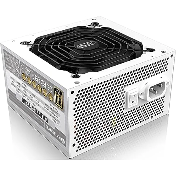 RAIJINTEK CRATOS 1200 WHITE, PC-Netzteil 80 PLUS Gold mit modularem Kabelmanagement und leiser Lüfterstoppfunktion – Bild 1