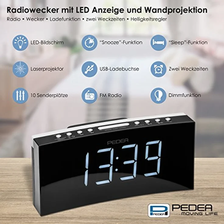 PEDEA Radiowecker mit LED Anzeige-Beleuchtung – Bild 7
