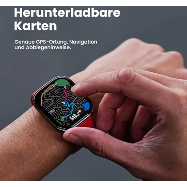 Amazfit Bip 6 Smart Watch 46mm14 Tage Akku1.97“ AMOLED, GPS & kostenloses Kartenmaterial, AI, Bluetooth Anruf Textfunktion, Gesundheits, Fitness Schlaf-Tracker, 140+ Trainingsmodi, 5 ATM, Red – Bild 7