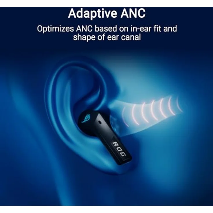 ASUS ROG Cetra True Wireless SpeedNova Black RGB In-Ear Gaming Kopfhörer (ROG SpeedNova Wireless-Technologie, AI-Mikrofon, Geräuschunterdrückung (ANC), 46 Std. Akkulaufzeit, kabelloses Laden, schwarz) – Bild 5
