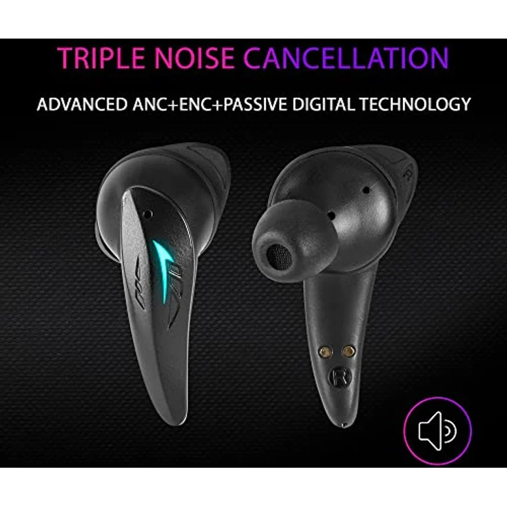 Mars Gaming MHI-ULTRA Schwarz, Wireless Headset TWS, RGB Flow, Bluetooth 5.3, Triple Geräuschunterdrückung, 24H Akkulaufzeit – Bild 4