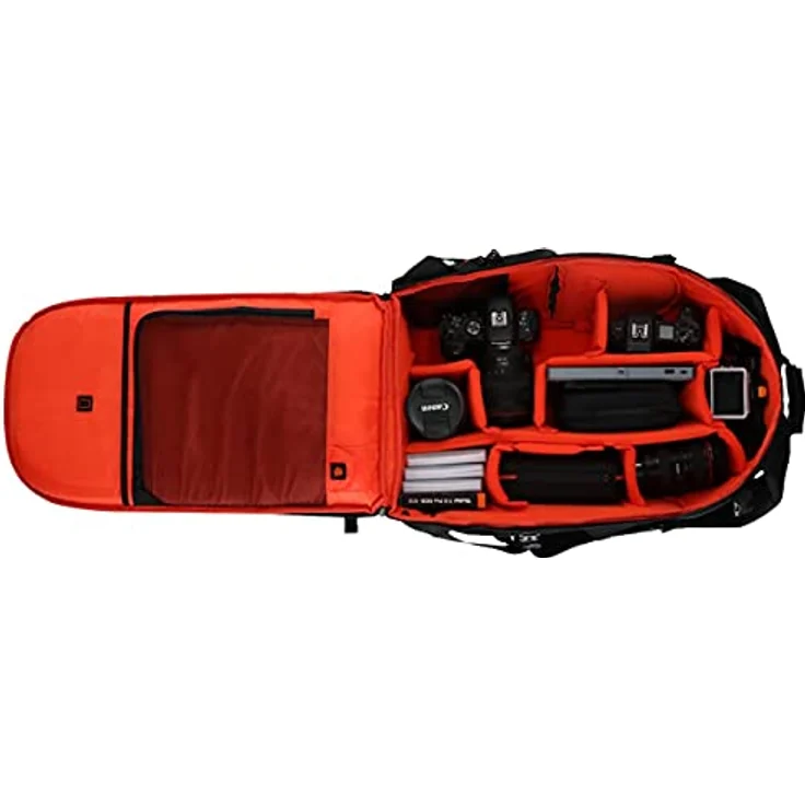 ROLLEI Fotoliner Ocean L Kameratasche, Schwarz, für 2-3 DSLR/DSLM Kameras, 36 recycelte Plastikflaschen, abnehmbarer Regenschutz, atmungsaktive Polsterung, Laptopfach bis 13 Zoll – Bild 5