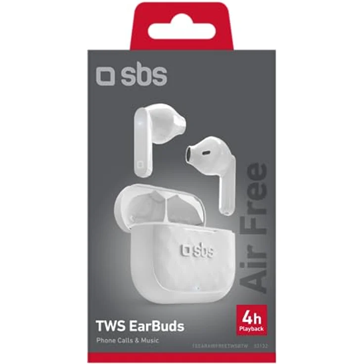 SBS Stereo Wireless Earphones, 200 mAh charging base, touch controls and micro, True Wireless In-Ear-Kopfhörer, weiß – Bild 7