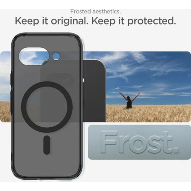 Spigen Ultra Hybrid MagFit Hülle für Google Pixel 9a, Kompatibel mit MagSafe - Frost Black – Bild 3