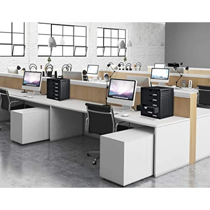 Han Schubladenbox 1450-11, Systembox, A4, 5 Fächer, Kunststoff, geschlossen, grau – Bild 2