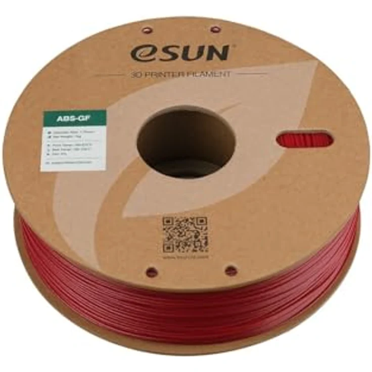 eSUN eABS-GF Glasfaser Filament 1.75mm, 1Kg, rot, hohe Schlagfestigkeit, chemische Korrosionsbeständigkeit – Bild 2