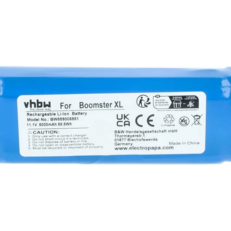 vhbw Akku Ersatz für Teufel AEC103694-3S2P, 8000 mAh, 11,1 V, wiederaufladbarer Li-Ion Akku für digitales Radio – Bild 5