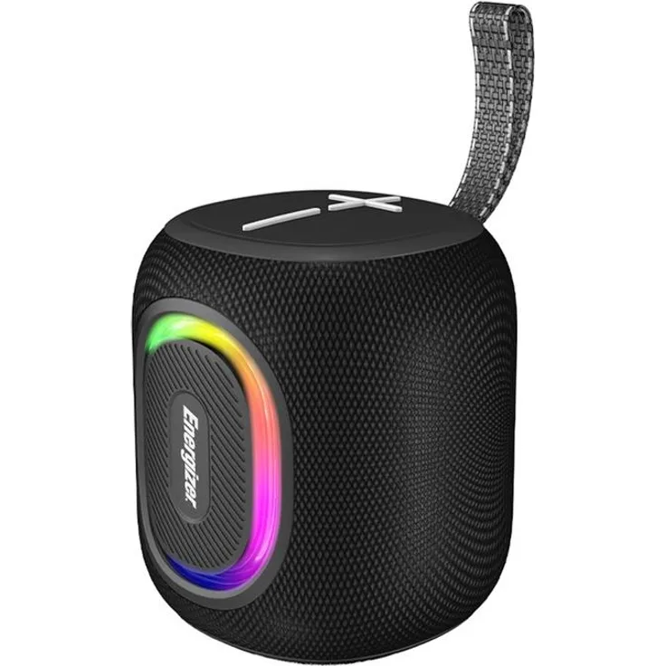 Energizer BTS081, tragbarer Bluetooth Lautsprecher mit 1200mAh Akku und RGB-Lichteffekten, Schwarz