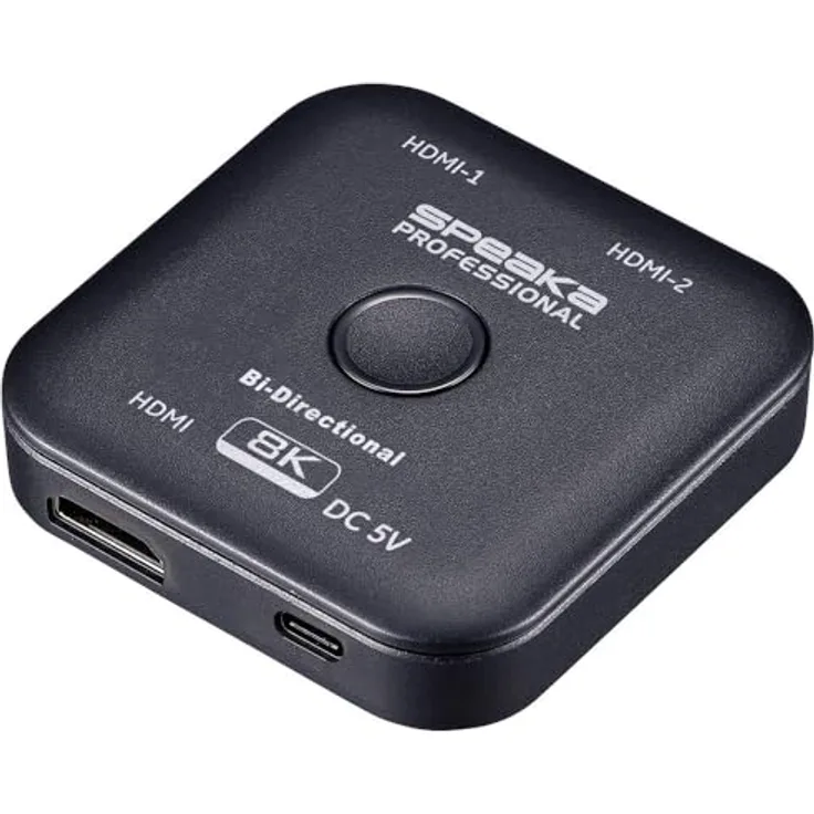 SpeaKa Professional SP-11990132 2 Port HDMI-Switch UHD 8K @ 60 Hz, bidirektional, 7680 x 4320 Pixel, stromversorgungsfrei über HDMI