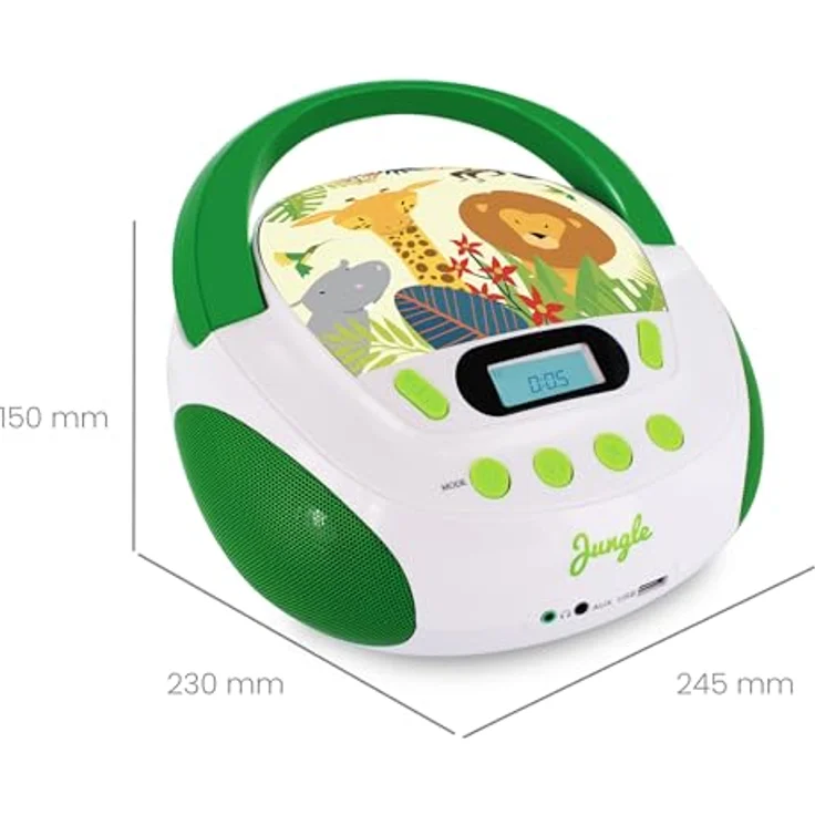 Metronic Radio-CD-Player für Kinder, Ozean, mit USB--SD--AUX-IN-Port Grün-Weiß – Bild 9