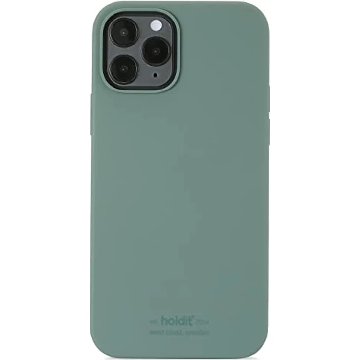 holdit Silikonhülle iPhone 12/12 Pro (6,1”) - Dünne Handyhülle - Moss Green, Kameraschutz, MagSafekompatibel – Bild 1