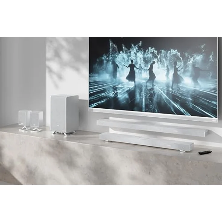 Sharp HT-SBW53121(SL) Q 3.1.2 Dolby Atmos/DTS:X Soundbar mit kabellosem Subwoofer, Silber, 360 W, 3.1 Kanal – Bild 10