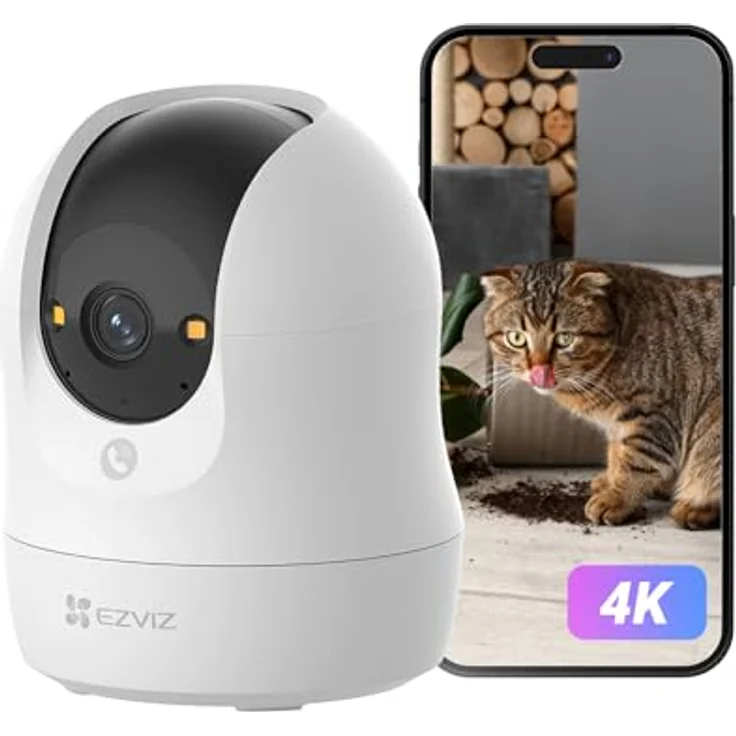 EZVIZ C6N G1 4K 8MP Überwachungskamera für Innen mit 360° Pan/Tilt, Auto-Zoom-Tracking, farbiger Nachtsicht, Geräuscherkennung, Zwei-Wege-Audio, Alexa-kompatibel, Dualband-WLAN – Bild 1
