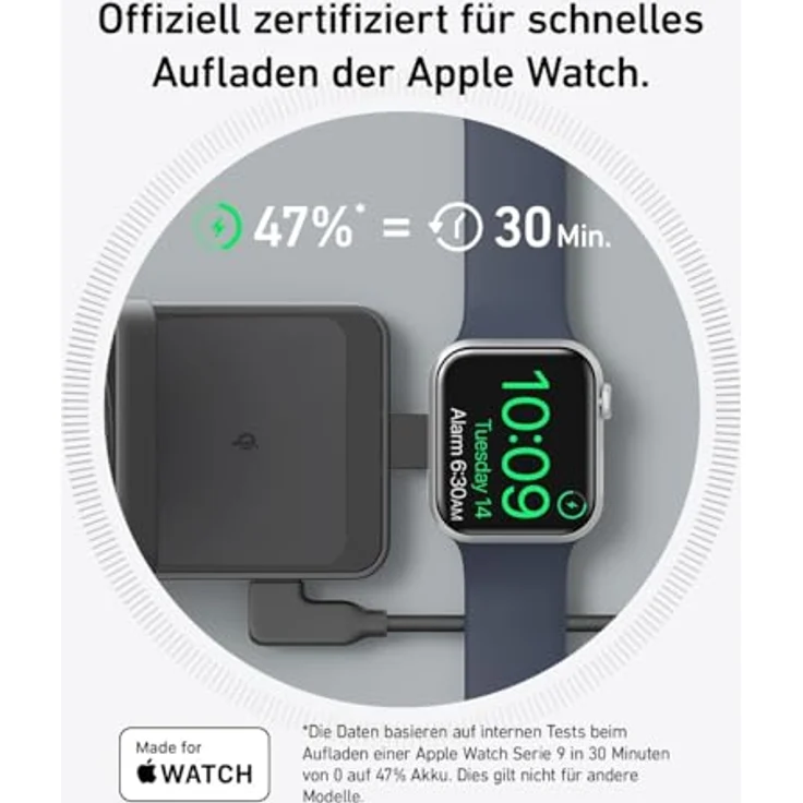 Anker MagGo 3-in-1 Ladestation, Qi2 zertifizierter 15W kabelloser Ladeständer, MagSafe kompatibel, Apple Watch Ladegerät, Für iPhone 15/14, AirPods, Apple Watch 9 (Mit 40W USB-C Netzteil) – Bild 4