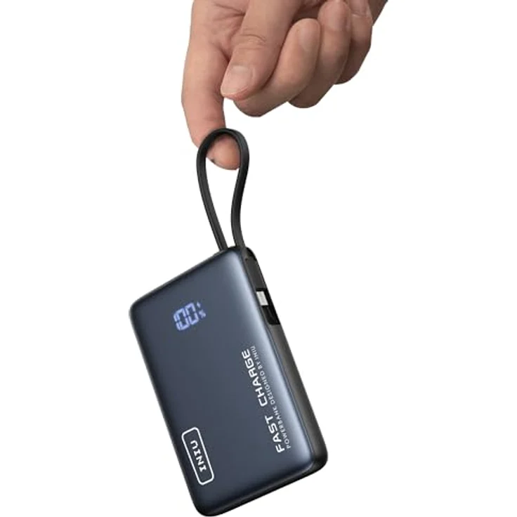 INIU Pocket Powerbank 10000mAh, 2x USB-A / USB-C, inkl. USB-C Kabel, Schwarz – Bild 8