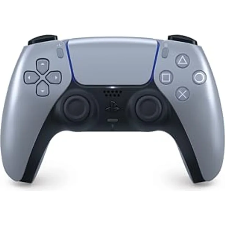 Sony DualSense Wireless-Controller für PS5, Sterling Silver, mit haptischem Feedback, adaptiven Triggern und integriertem Mikrofon