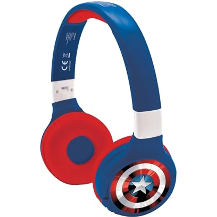 Lexibook Avengers HPBT010AVLXB, Bluetooth-Kopfhörer in rot/blau, schallbegrenzt auf 85 dB, integriertes Mikrofon, bis zu 12 Stunden Akkulaufzeit – Bild 2