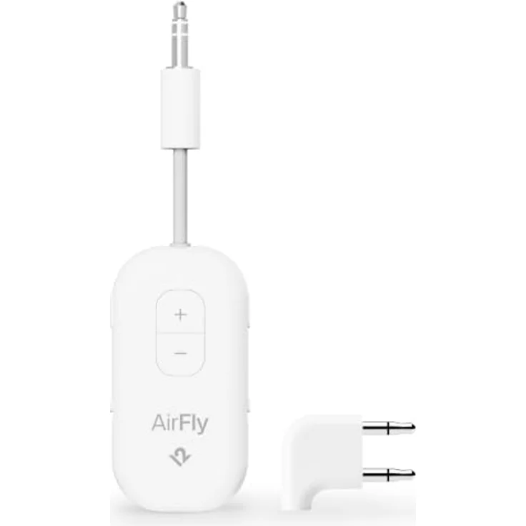 Twelve South AirFly Pro 2 Deluxe, Bluetooth-Audio-Transmitter mit 25+ Stunden Akku, aptX, Dual-Pairing, Weiß, inkl. Transporttasche und USB-C-Kabel – Bild 1