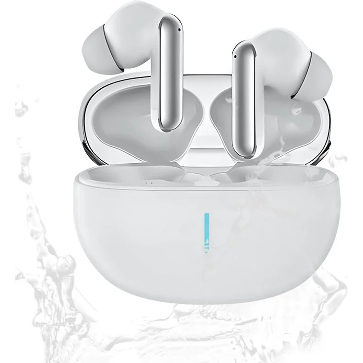 Valdus In-Ear Bluetooth Kopfhörer mit adaptiver Geräuschunterdrückung, 6-Mikrofon-Technologie, Transparenzmodus & Touch-Steuerung – Weiß