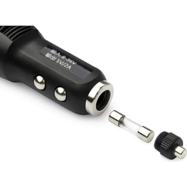 Bolwins G63C KFZ Auto Ladegerät Adapter Kabel 3,5 m – USB & Mini-USB 90° Links Winkelstecker – ideal für Mobiltelefone und Navigationsgeräte, schwarz – Bild 5