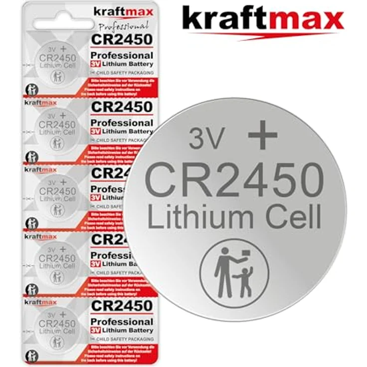 kraftmax 40er Pack CR2450 Lithium Hochleistungs- Batterie / 3V CR 2450 Knopfzelle für professionelle Anwendungen - Neuste Generation – Bild 4