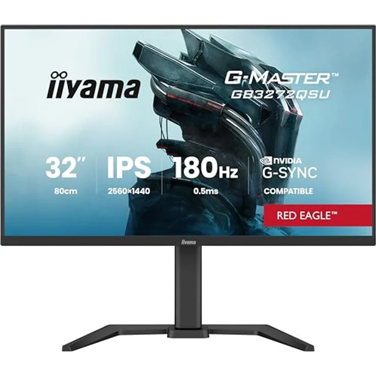 iiyama G-MASTER Red Eagle GB3272QSU-B1, 32 Zoll WQHD Gaming Monitor mit 180 Hz Fast-IPS-Panel und 0.5 ms Reaktionszeit – Bild 2