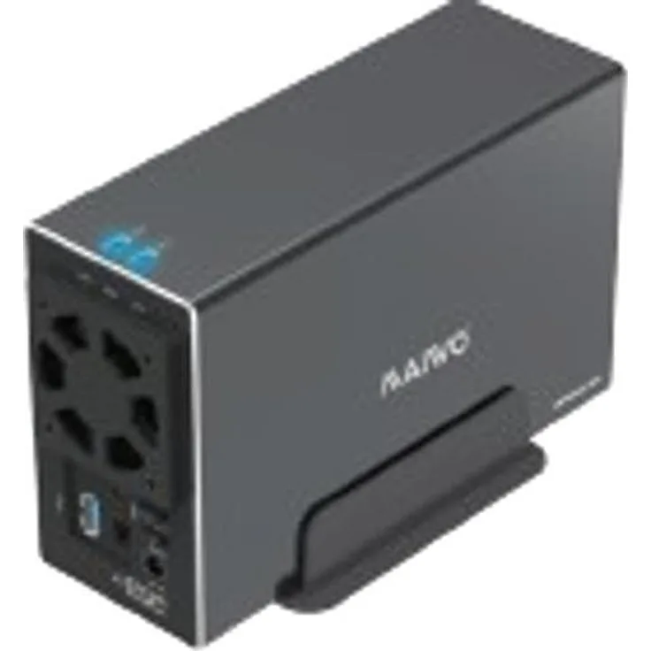 Deltacoimp K35272U3, 3,5" Festplattengehäuse, USB 3.1 Gen2 mit 6 Gbit/s, schwarz, werkzeugfreie Montage