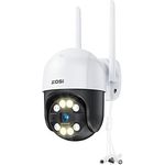 ZOSI 2K Pan Tilt Überwachungskamera Aussen WLAN mit Plug-in Strom, 360° WiFi IP Kamera Outdoor, KI Personenerkennng, Automatisch Verfolgung, C289, Weiß