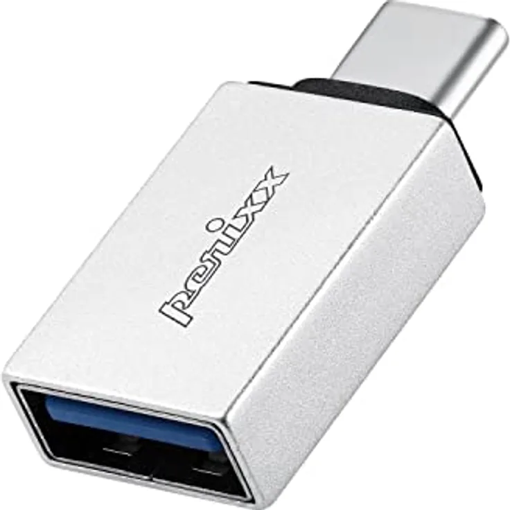 Perixx PERIPRO-404 USB C auf USB A Adapter für Smartphones, Tablets, Desktop PCs, Schwarz - USB 3.0, Super Speed Datenübertragung, Ladeunterstützung