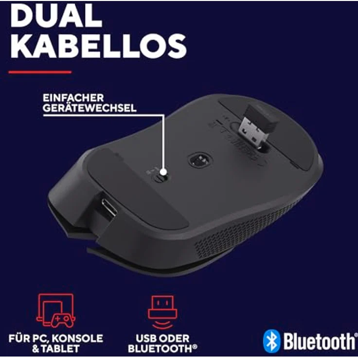 Trust GXT931 YBAR MULTI, Kabellose Gaming-Maus mit 7200 DPI, ergonomisch für Rechtshänder, Schwarz – Bild 4