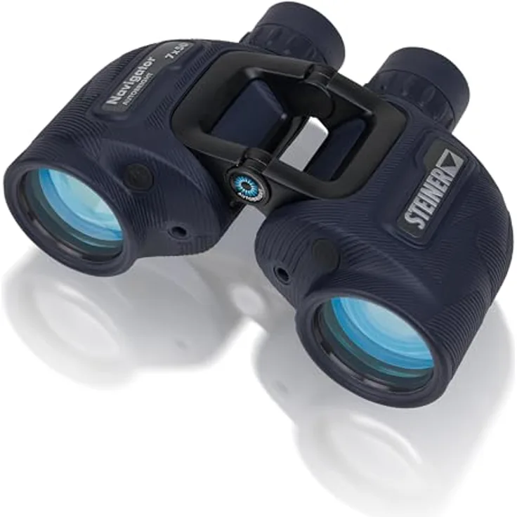 STEINER Marine-Fernglas Navigator Autobright 7x50 - Reduktion von Blendungen durch Wasser und Sonne, Deutsche Qualitätsoptik, 5m wasserdicht, für Wassersportler und Hobbysegler, Schwarz