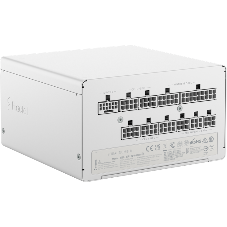 Fractal Design Ion 3 Gold 1000W White, ATX 12V Netzteil mit modularen Kabeln und 80 PLUS Gold Zertifizierung