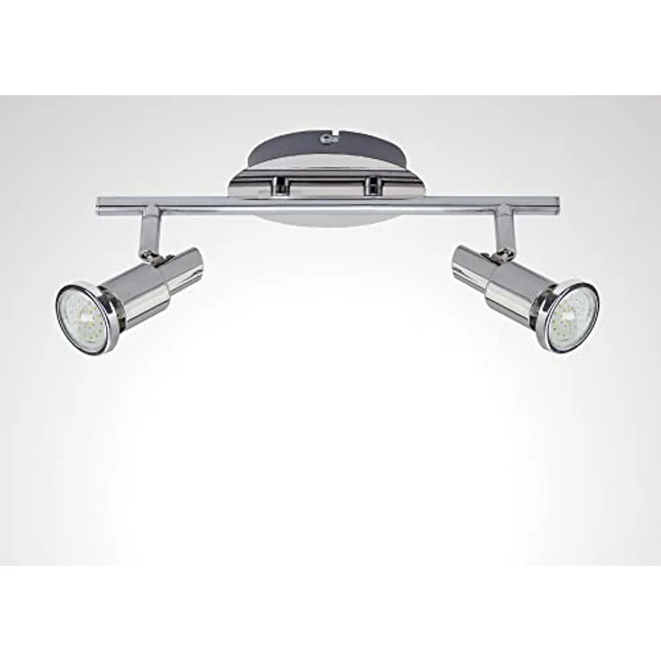 Trango 2-flammig 2890-028 LED Deckenleuchte *OSCAR* in Chrom-Optik inkl. 2x 3 Watt GU10 LED Leuchtmittel, schwenkbar und drehbar - Preisvergleich – Bild 4