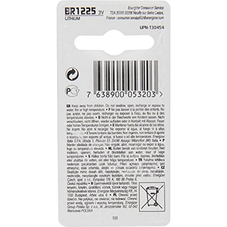 Energizer E300844200 Battery Lithium-Batterie CR1225, 3 W, 3 V – Bild 3