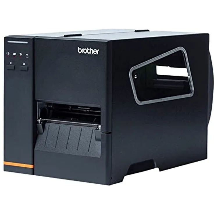 Brother TJ-4005DN Industrieller Thermodirekt-Etikettendrucker mit 203 DPI Druckauflösung, 152 mm/Sek. Druckgeschwindigkeit, USB-, USB-Host-, Serieller- und optionaler LAN/WLAN-Schnittstelle, Schwarz