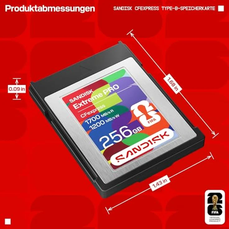 SanDisk Extreme PRO CFexpress Type B, 256 GB, 1700 MB/s Lesegeschwindigkeit, 1200 MB/s Schreibgeschwindigkeit, tropfsicher, Schwarz, Silber – Bild 9