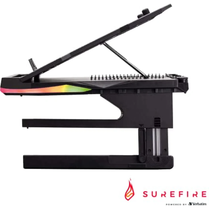 SureFire Portus X2 Gaming Laptop-Ständer, 360° Notebook Stand höhenverstellbar mit RGB-Beleuchtung, Halterung für Laptops mit 10, 17,3 Zoll, Tablet Erhöhung mit Lüftung für den Schreibtisch – Bild 3