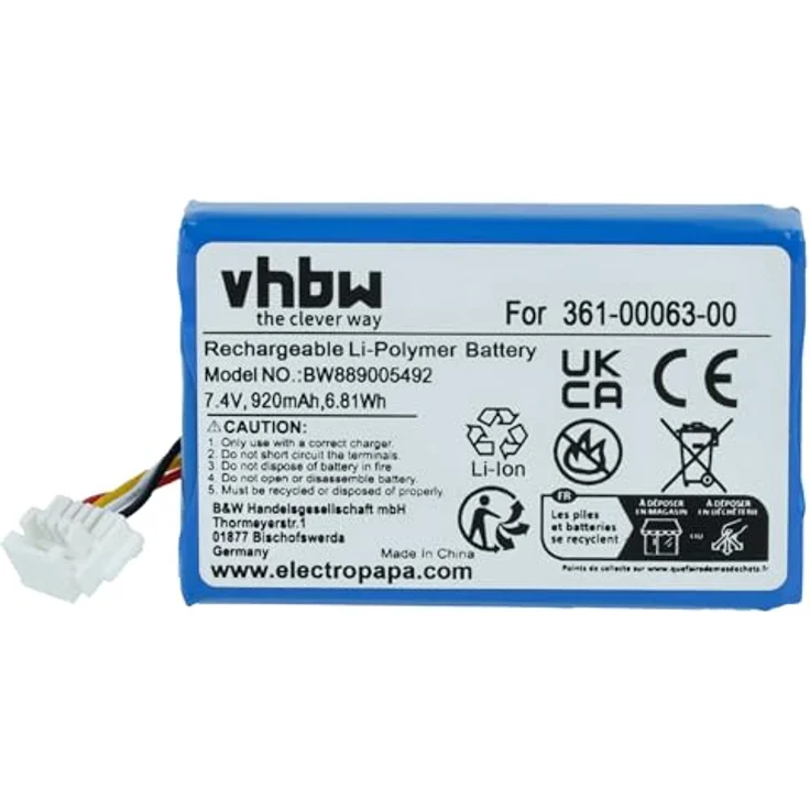 vhbw Akku kompatibel mit BMW Navigator 6, 5, VI, V, 920 mAh, 7,4 V, Li-Polymer, wiederaufladbar und langlebig – Bild 3