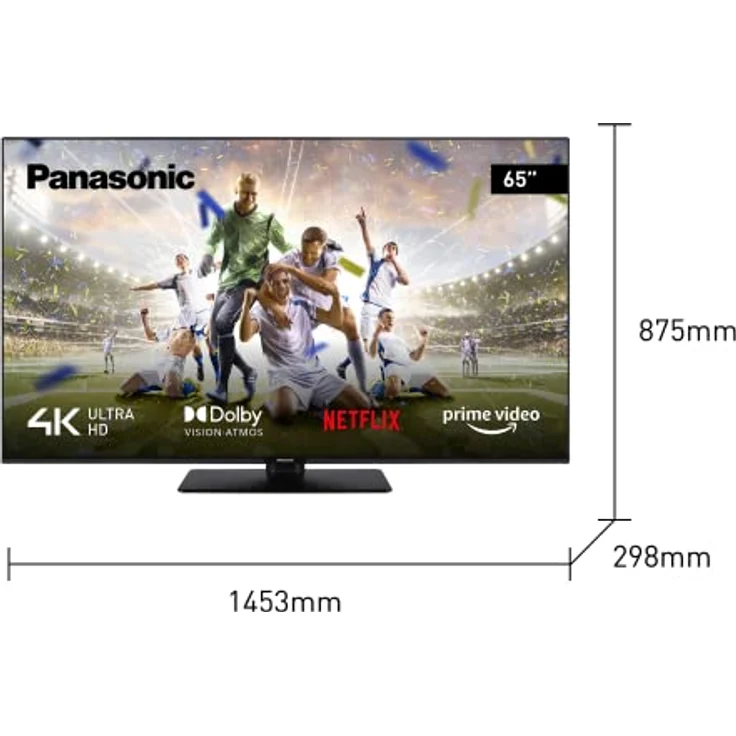 Panasonic TX-65MX600E, 65 Zoll 4K Ultra HD LED Smart TV, High Dynamic Range (HDR), Linux TV, Dolby Atmos & Dolby Vision, Google Assistant, Amazon Alexa, Mittelfuß, Schwarz – Bild 2