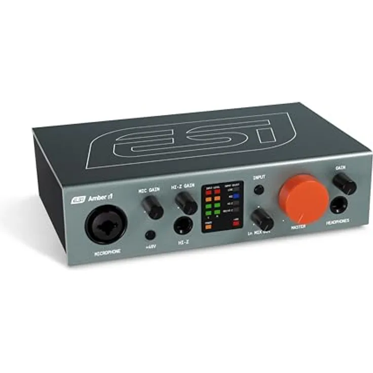 ESI Amber i1, 24-bit / 192 kHz USB Audio Interface mit 2 Eingängen, 2 Ausgängen und XLR-/Combo-Mikrofonvorverstärker, USB-C Anschluss